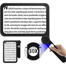 5X 30X Leselupe für Senioren Groß, Große und Leichte Lupe, Handleselupe zum E...