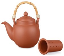 Tenno Teekanne / Kaffeekanne 1100ml aus Ton mit Tonsieb, handgefertigt