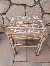 Alter Hocker Schemel Blumen shabby chick / vintage