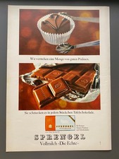 Sprengel Vollmilch Schokolade Die Echte 1966 Vintage Ad Werbung Reklame