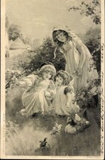 10 alte Ak Kinderportraits gemalt - 26280