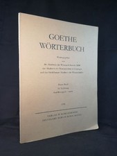 Goethe-Wörterbuch. Erster