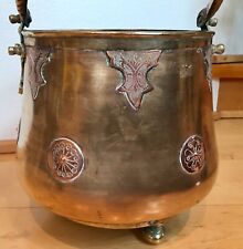 Großer kupferner Blumenkübel Blumentopf Holzschütte mit Verzierungen