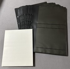 15 Philswiss Einsteckhüllen schwarz 2x2 Felder mit 40 Beschriftungstreifen gebr.