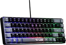 The G-Lab Keyz Hydrogen Gaming-Tastatur – 60% Kompakt, Semi-Mechanisch, Kabelgeb