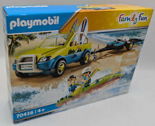 PLAYMOBIL 70436 Strandauto Kanuanhänger 2 Strand Surfbrett Flossen Auto Pkw NEU