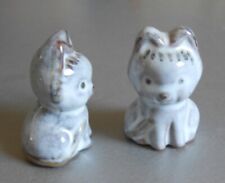 Zwei kleine Katzen aus Keramik Dekofiguren Setzkasten