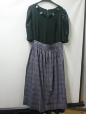 schwarzes Leinen Dirndl Gr. 46