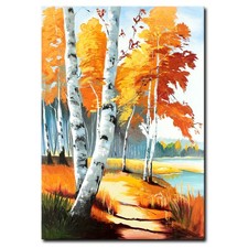 NOVAARTE Acryl Bild Gemälde Birke Abstrakte Malerei Bäume Moderne Kunst ORIGINAL