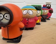 South Park Aufziehfiguren 1998 – Komplettset (Stan, Kyle, Cartman, Kenny & Chef)