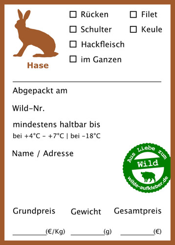 Hase tiefkühl aufkleber - hase,