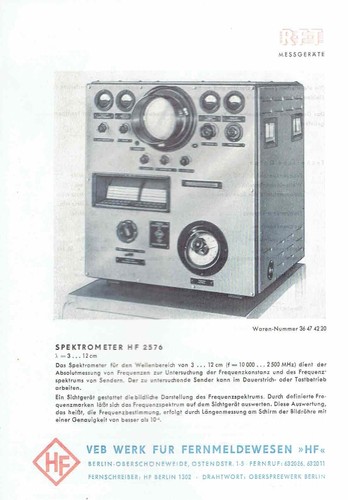 Rft spektrometer 2576 - rft, hf