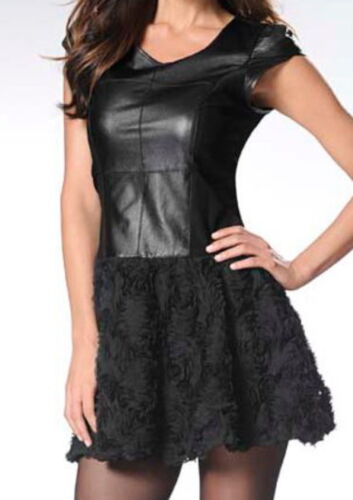 Lederkleid spitze schwarz - lederkleid,