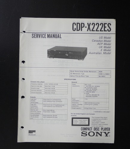 Original sony cdp x222es - sony, cdp-x222es
