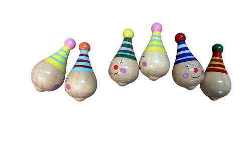 Kreisel clown 6er set - kreisel, aus