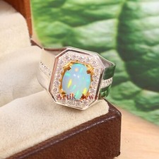 Natürlich Feuer Opal & Cz Mit