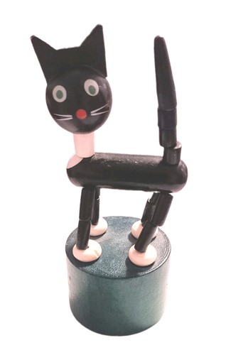 Holzspielzeug katze wackeltier - katze,