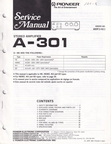 Service manual für pioneer - für,