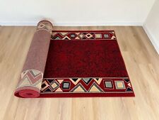 Teppich Läufer 120 x 500 Weinrot Burgund Gemustert - NEU