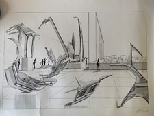 Seltene Lithographie Hans Georg Rauch handsigniert BMW Automobilia