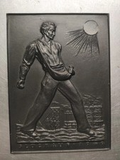 Buderus - Jahresplakette /Kunstguss.  von 1949 "Glückauf"