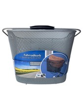 Bikemate Fahrrad Lenkerkorb Metall Silber Lochmuster 33x23cm Fahrradtasche