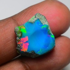 Glatter grüner Opal grob 13,10 cts, äthiopischer Welo Opal Roh Edelstein für ...