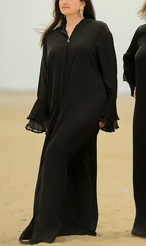 Abaya schwarz elegant - schwarz,