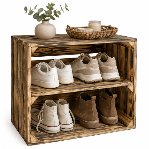Schuhregalkiste geflammt - 1,