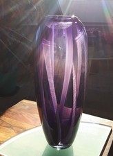 Große Glasvase Muranostil lila transparent