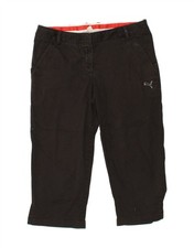 Puma Damen Slim Capri Hose UK 12 Medium W30 L20 Schwarz Baumwolle XK16
