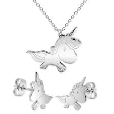 Set Einhorn Ohrstecker und/oder Kette mit Anhänger Kinderschmuck Pferd Unicorn