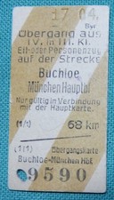 Alte Fahrkarte Zug Buchloe