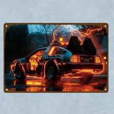 Blechschild Auto in Flammen