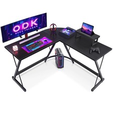 ODK Gaming Tisch, Gaming Schreibtisch Eckschreibtisch für Gamer, Schreibtisch...
