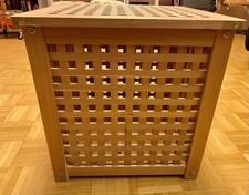 Aufbewahrungsbox Massivholz Gitter mit Deckel ca 46cm x  46cm x 50cm
