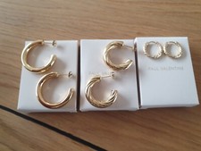 Paul Valentine Ohrringe Creolen 14k Vergoldet Ungetragen