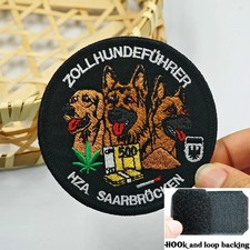 Zoll K9 Hundeführer Patch HZA Saarbrücken Zollhunde Stickerei Hook/Loop