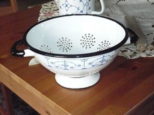 Abtropfsieb  Nudelsieb     Indisch Blau   Emaille (49)