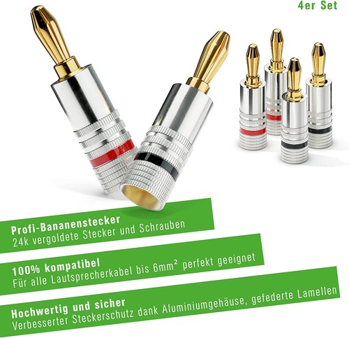 Bananenstecker 4er set für - bananenstecker,