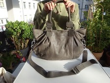 LIEBESKIND BERLIN Premium Damen Schultertasche Leder Nieten Taupe Germany f.Neuw