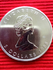 Maple Leaf 1 Unze Silber 1988