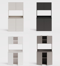 Buffetschrank Ester Sideboard mit Arbeitsplatte 100x50x187 cm Küchenvitrine