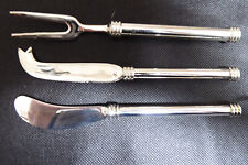 KÄSEBESTECK 3-TEILIG VERSILBERT KÄSEMESSER BUTTERMESSER GABEL Obstbesteck