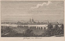 Göttingen Gesamtansicht Original Kupferstich Wiederhold 1822