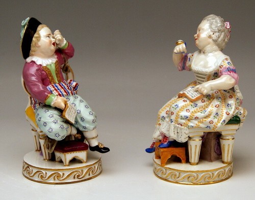 Paar meissen figur knabe - ,
