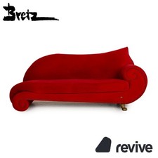 Bretz Gaudi Samt Sofa Rot Dreisitzer Couch Recamière