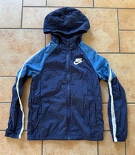 Nike Regenjacke Sportjacke Windjacke Gr. 152 Jungen Blau Kapuze