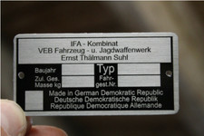 Typenschild pas. f. Simson S50