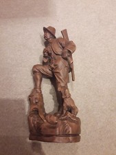 Holzfigur, geschnitzt, Jäger